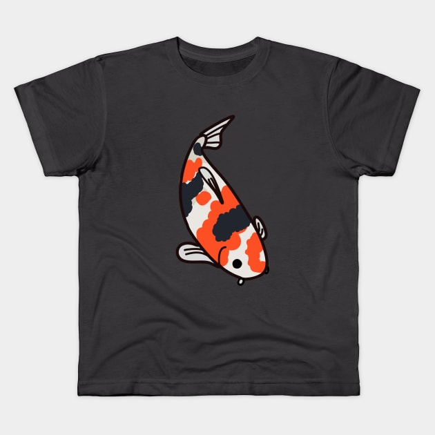 Cute Koi Fish Kids T-Shirt by Lyuda